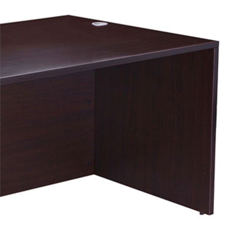 Nea Desk Shell- 71 Inch Reception Top- Panel Legs- Mocha Brown Wood