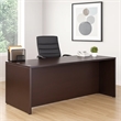 Nea Desk Shell- 71 Inch Reception Top- Panel Legs- Mocha Brown Wood