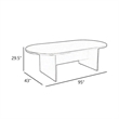 Mike 95 Inch Oval Conference Table with Panel Legs- Driftwood Gray