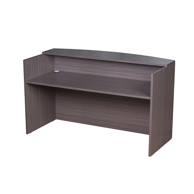 Jery Reception Desk- 71 Inch- Modesty Panel- Driftwood Smoke Gray