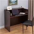 Jery Reception Desk- 71 Inch- Modesty Panel- Mahogany Red Melamine