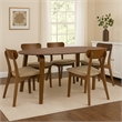 Narv Dining Table- 71 Inch Oval Top in Walnut Brown Solid Wood