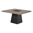 Ager Dining Table- 54 Inch Top in Oak and Walnut Brown- Pedestal Base
