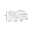 Dily Sleeper Sectional Sofa with Pull Out Bed and 2 Pillows- Beige