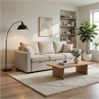 Dily Sleeper Sectional Sofa with Pull Out Bed and 2 Pillows- Beige