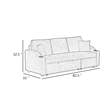 Dily Sleeper Sectional Sofa with Pull Out Bed and 2 Pillows- Gray