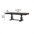 Kely Extendable Dining Table- 76-94 Inch Dark Brown Top- Trestle Base