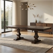 Kely Extendable Dining Table- 76-94 Inch Dark Brown Top- Trestle Base