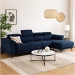 Panie Sectional Sofa- Adjustable Headrests- Navy Blue- 125 Inch