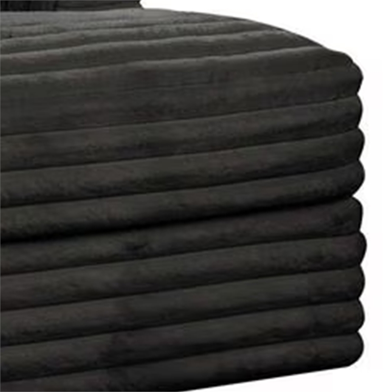 Voyo Oversize Chaise- Black Chenille- Track Arms w Cup Holders and USB- 64 Inch