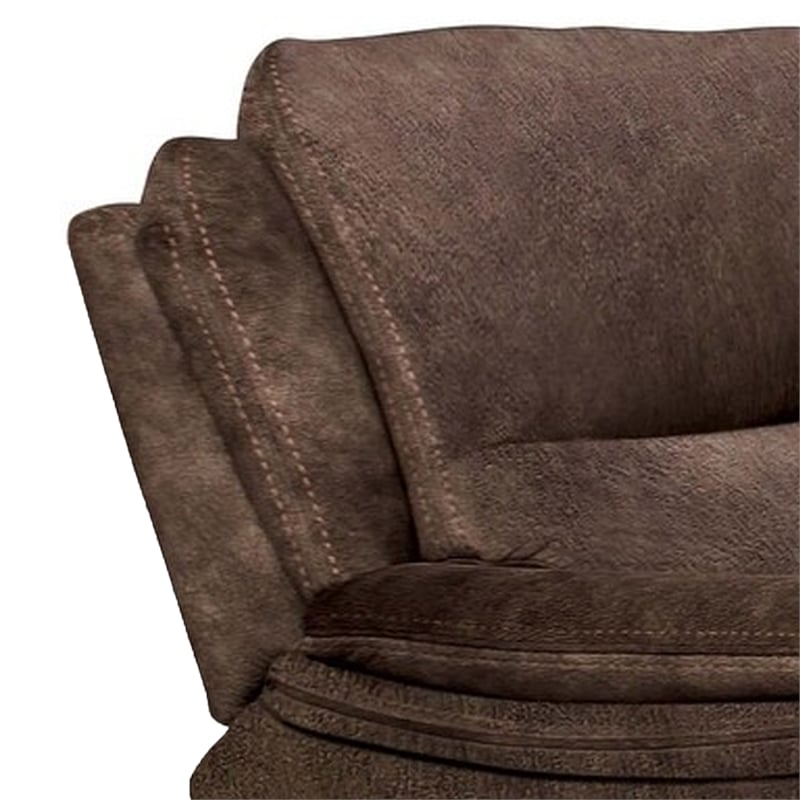 Heny Manual Glider Recliner Chair- Plush Dark Brown Pillow Top Arms
