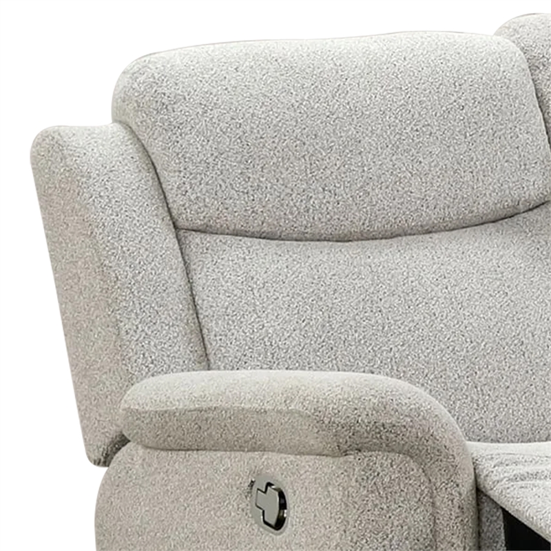 Becy Manual Reclining Loveseat w Console- 2 Cup Holders- Light Gray