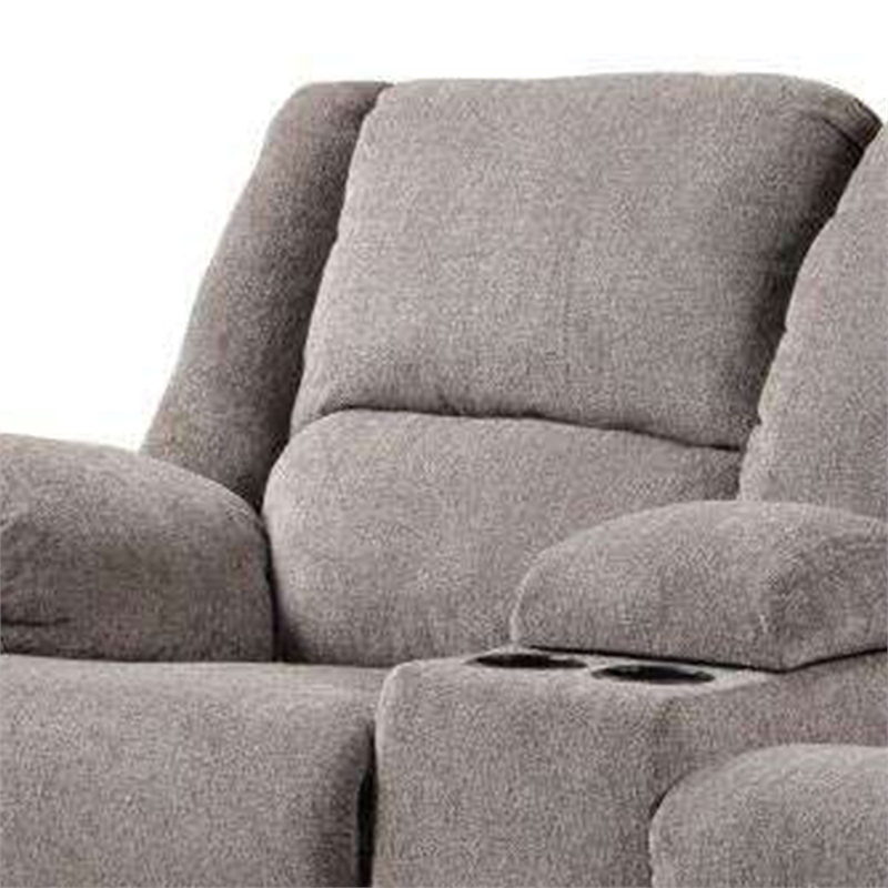 Cem Manual Reclining Loveseat- Pillow Tufted- Mocha Gray Chenille