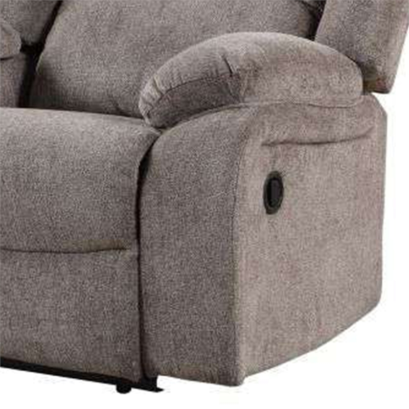 Cem Manual Reclining Loveseat- Pillow Tufted- Mocha Gray Chenille