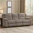 Cem Manual Reclining Sofa- Pillow Tufted- Mocha Gray Chenille 88 Inch