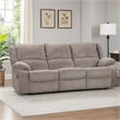 Cem Manual Reclining Sofa- Pillow Tufted- Mocha Gray Chenille 88 Inch