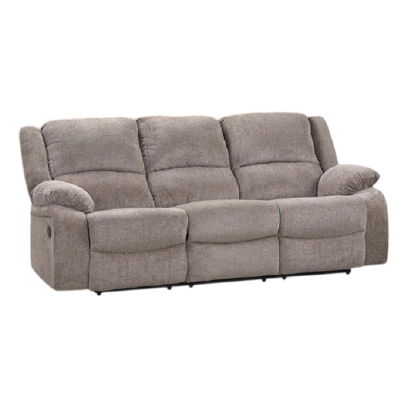 Cem Manual Reclining Sofa- Pillow Tufted- Mocha Gray Chenille 88 Inch