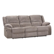 Cem Manual Reclining Sofa- Pillow Tufted- Mocha Gray Chenille 88 Inch