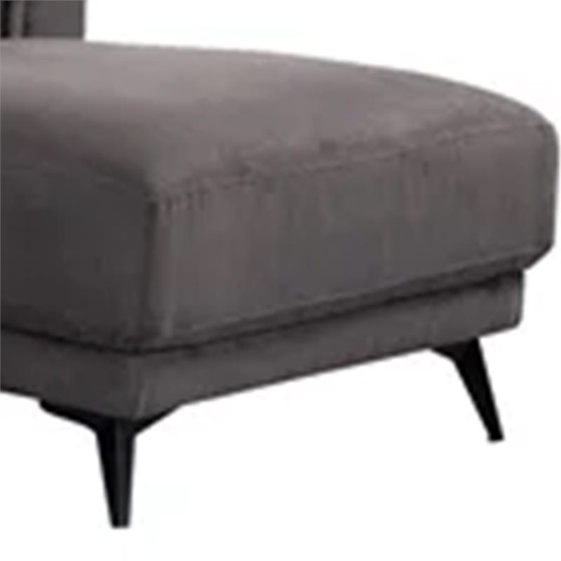 Panie Sectional Sofa- Adjustable Headrests- Right Chaise- Gray Fabric- 99 Inch
