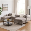 Ciaba Modern Sectional Sofa- Double Chaise- Gray Flannelette- 127 Inch