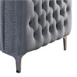 Amna Sectional Sofa- Storage Chaise- Gray Tufted Flannelette- 108 Inch