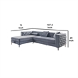 Amna Sectional Sofa- Storage Chaise- Gray Tufted Flannelette- 108 Inch