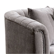 Willy L-Shaped Sectional- 4 Pillows- Gray Tufted Chenille- 99 Inch
