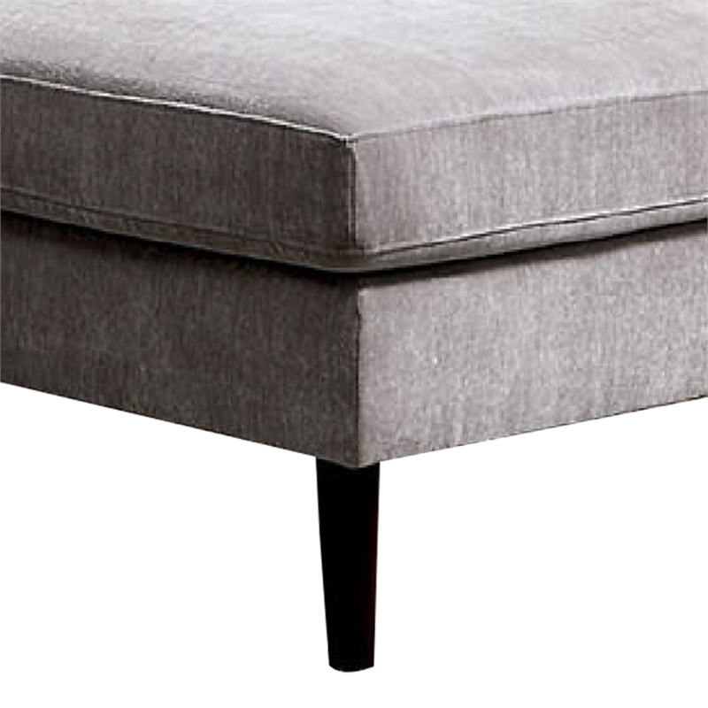 Willy L-Shaped Sectional- 4 Pillows- Gray Tufted Chenille- 99 Inch