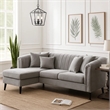 Willy L-Shaped Sectional- 4 Pillows- Gray Tufted Chenille- 99 Inch