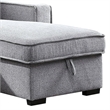 Iris Sectional Sofa- Pull Out Sleeper- Storage Chaise- Gray- 93 Inch