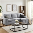 Iris Sectional Sofa- Pull Out Sleeper- Storage Chaise- Gray- 93 Inch
