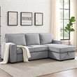 Iris Sectional Sofa- Pull Out Sleeper- Storage Chaise- Gray- 93 Inch