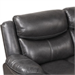 Polly Manual Recliner Sectional Sofa- Gray Faux Leather- 123 Inch