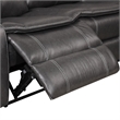 Polly Manual Recliner Sectional Sofa- Gray Faux Leather- 123 Inch