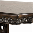 Naddy Dining Table- 80-112 Inch Extendable Top- Dark Brown Floral Motifs
