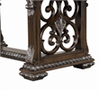 Naddy Dining Table- 80-112 Inch Extendable Top- Dark Brown Floral Motifs