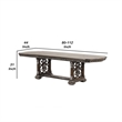 Naddy Dining Table- 80-112 Inch Extendable Top- Dark Brown Floral Motifs