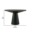 Toty Dining Table- 59 Inch Round Top- Modern Cone Pedestal Base- Black