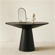 Toty Dining Table- 59 Inch Round Top- Modern Cone Pedestal Base- Black