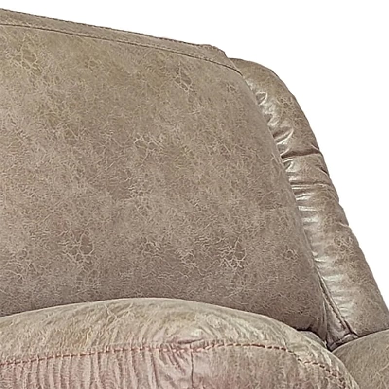 Jem Manual Rocker Recliner Chair- Pillow Top Arms- Brown Leather
