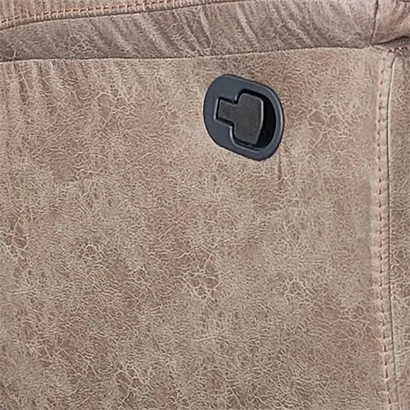 Jem Manual Rocker Recliner Chair- Pillow Top Arms- Brown Leather