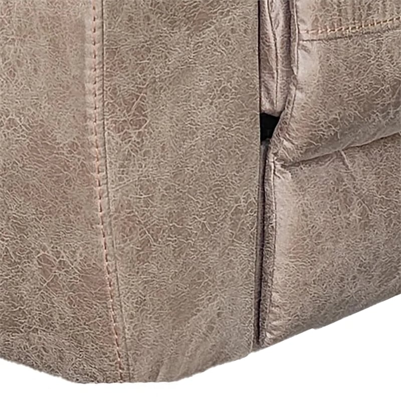 Jem Manual Rocker Recliner Chair- Pillow Top Arms- Brown Leather