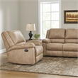 Jem Manual Rocker Recliner Chair- Pillow Top Arms- Brown Leather