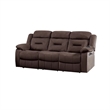 Harper Manual Reclining Sofa- USB Port- Brown Tufted Velvet- 84 Inch