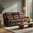 Harper Manual Reclining Sofa- USB Port- Brown Tufted Velvet- 84 Inch