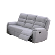 Sonia Manual Reclining Sofa- Bone White Channel-Tufted Burlap- 74 Inch