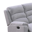 Sonia Manual Reclining Sofa- Bone White Channel-Tufted Burlap- 74 Inch