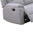 Sonia Manual Reclining Sofa- Bone White Channel-Tufted Burlap- 74 Inch