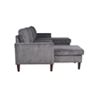 Nyla All-In-One Sectional Sofa Set with Double Chaise- Dark Gray Corduroy