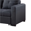 Angela Convertible Sofa with Pull-Out Bed- Black Cross Stitch Polyfiber